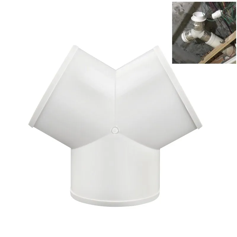 Conector de Duto de Ventilação Peça em y ou Peça em t 100 200 mm Saídas Divisor para Tubo de Folha de Alumínio Pvc Acessório de Tubulação de Exaustão