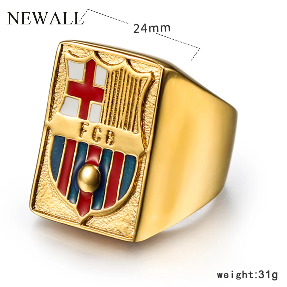 

Newall Stainless steel Spanish National Emblem Ring Fashion Cross Letter ring high quality Titanium ring Memorial Gift jewelry