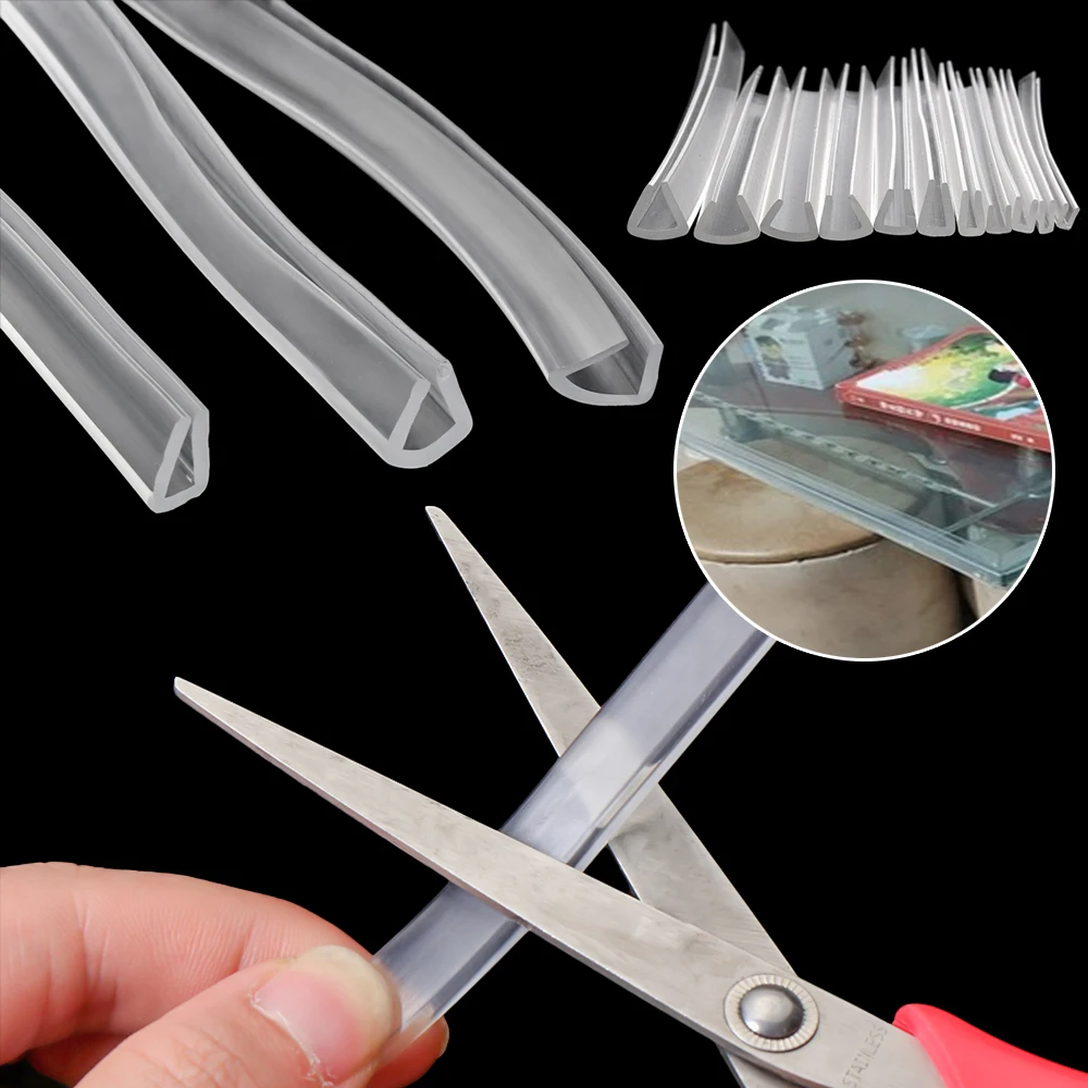 2 meters U-channel Rubber Edging Sealing Strip Shower Door Glass Sealing Tape Edge Guard Weatherstrip Bumper Protector