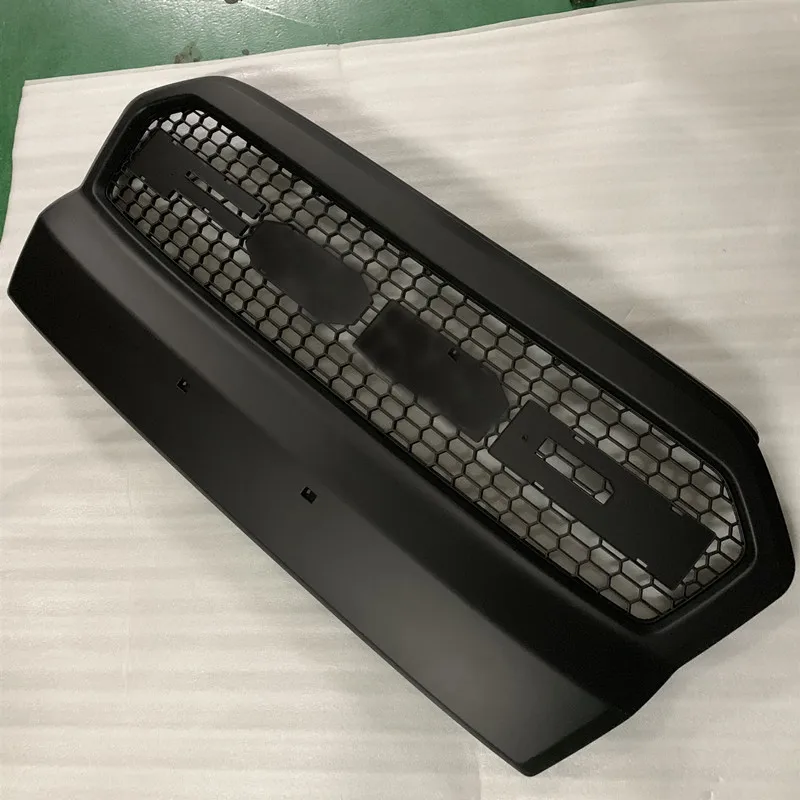 

pickup car accessories honeycomb mesh grille RACING GRILLS ABS MATTE BLACK FRONT MESH BUMPER MASK FIT FOR RANGER T7 XTL 2015-17