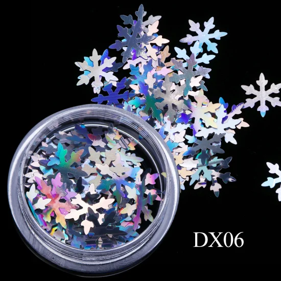 DX06 1 коробка, белые снежинки, блестки для ногтей, блестки, рождественские украшения для ногтей, блестки, пайетки, ломтики, дизайн, маникюр, TRDX01-06 - Цвет: DX06