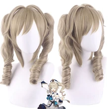 

35cm Game Genshin Impact Project Cosplay Barbara Gunnhildr Wig Role Playing Linen Heat Resistant Hair Cosplay Wigs + Wig Cap