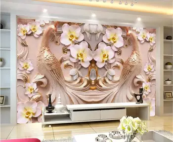 

Embossed Peacock Flower Wallpaper Luxury Wall Mural Painting for Living Room Wall Art HD Canvas Prints Textured Wallpaper