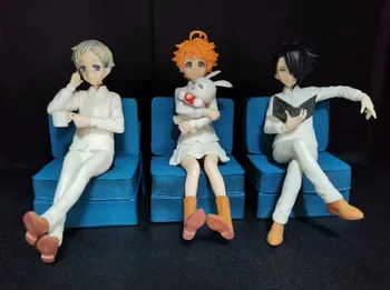 

New Statue Grace Field Orphan Emma Norman Ray on Sofa Comic Anime Promised Neverland Figure Model Toys