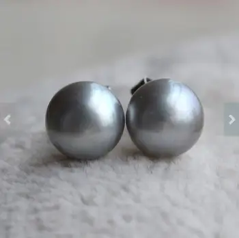 

Unique Pearls jewellery Store AAA Top Quality 6.5-7mm Gray Natural Pearl Earring 925 Silver Earrings Fine Jewelry For Women