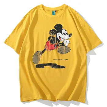 

Women Tshirts Men Mickey Print Tshirts Streetwear Harajuku Hip Hop Casual Short Sleeve Tees Shirts 2020 Men Summer Fashion Tops