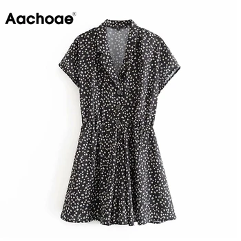 

Summer Boho Floral Print Bodysuit Women Loose Casual Short Sleeve Jumpsuit Playsuit Turn Down Collar Holiday Beach Overalls