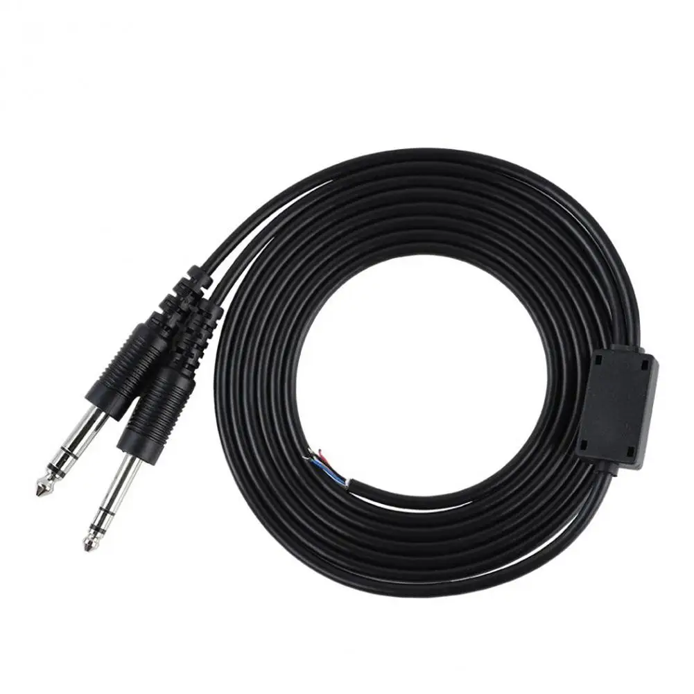 2m DIY Replacement Cable For Aviation Headphone Headset Plane 1/4 Dual