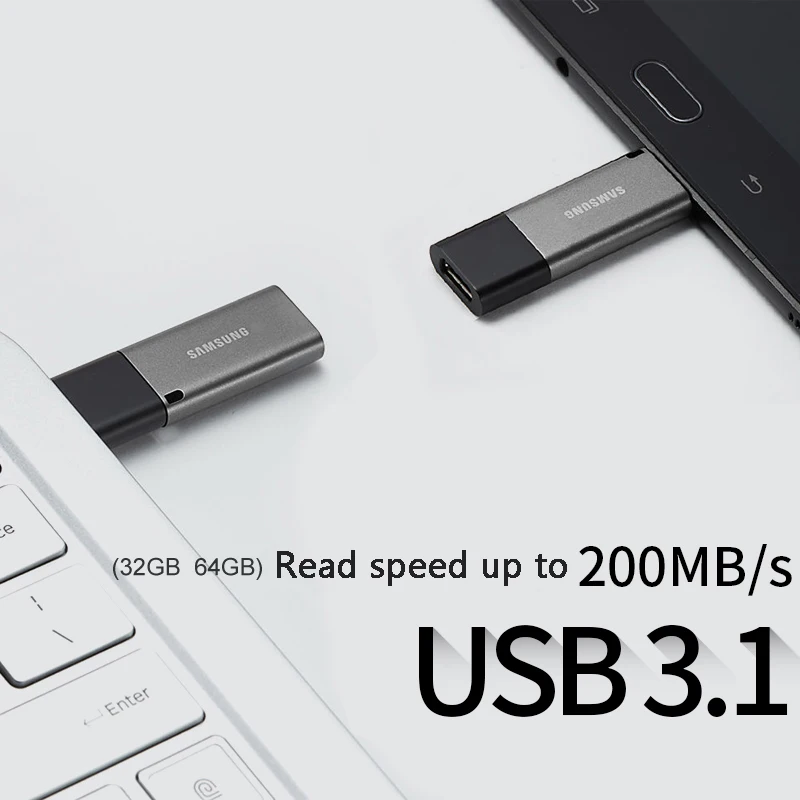 Samsung DUO Plus металлический флеш накопитель 32 ГБ 64 100% 3 1 ГБ|USB флэш-накопители| |