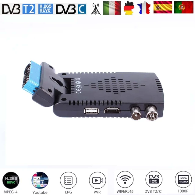 HD Digital H.265 DVB-T2 DVB-C TV Tuner For Italy/Germany/France/Spain  Europe Terrestrial TV Receiver Support  EPG PVR - AliExpress