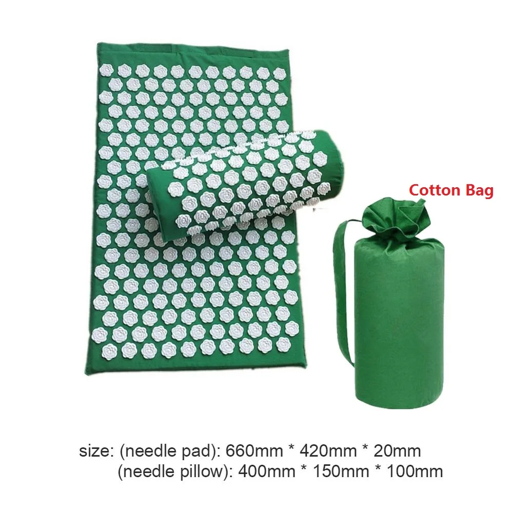 New Grass Green Массажные подушки Lotus акупрессурный мат, подушка для йоги, коврики для снятия боли в спине, шип, коврик для головы, шеи, ног, антистрессовый игольчатый массажер - Цвет: New Grass Green