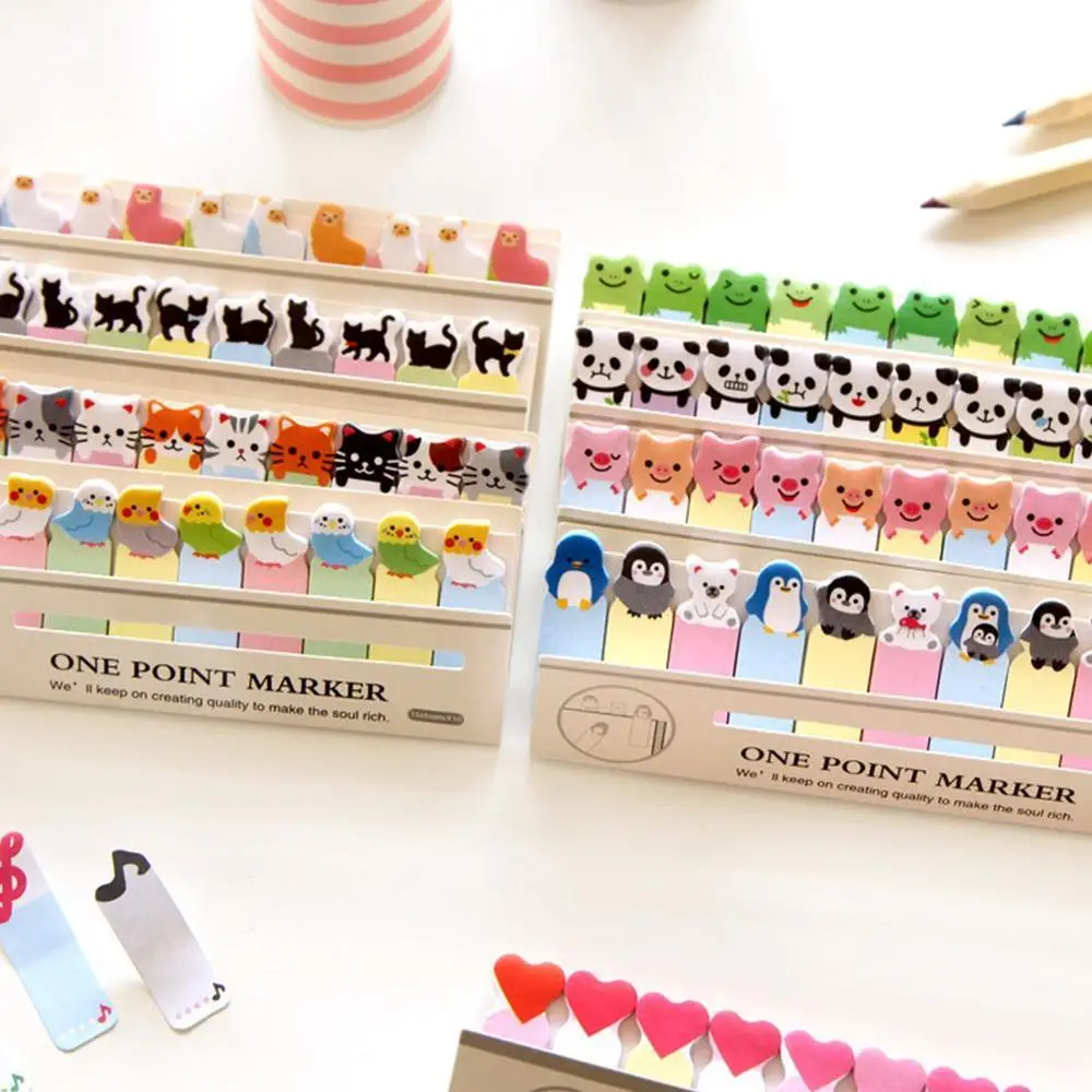 

Kawaii Memo Pad Bookmarks Creative Cute Animal Sticky Notes index Posted It Planner Stationery School Supplies Paper Stickers