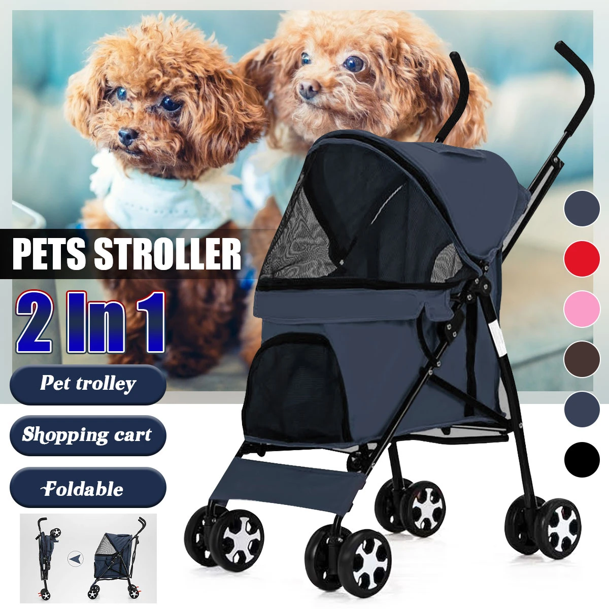 2 in 1 dog stroller