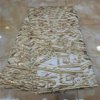 

African Lace Fabric 2020 Gold Milk silky Lace Fabrics High Quality net Lace Embroidery French Tulle Lace Fabric For Wedding(1219