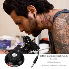 Круглый Педальный переключатель из нержавеющей стали для тату-машинки, источник питания для тату, провод с протектором из силикагеля, износостойкий