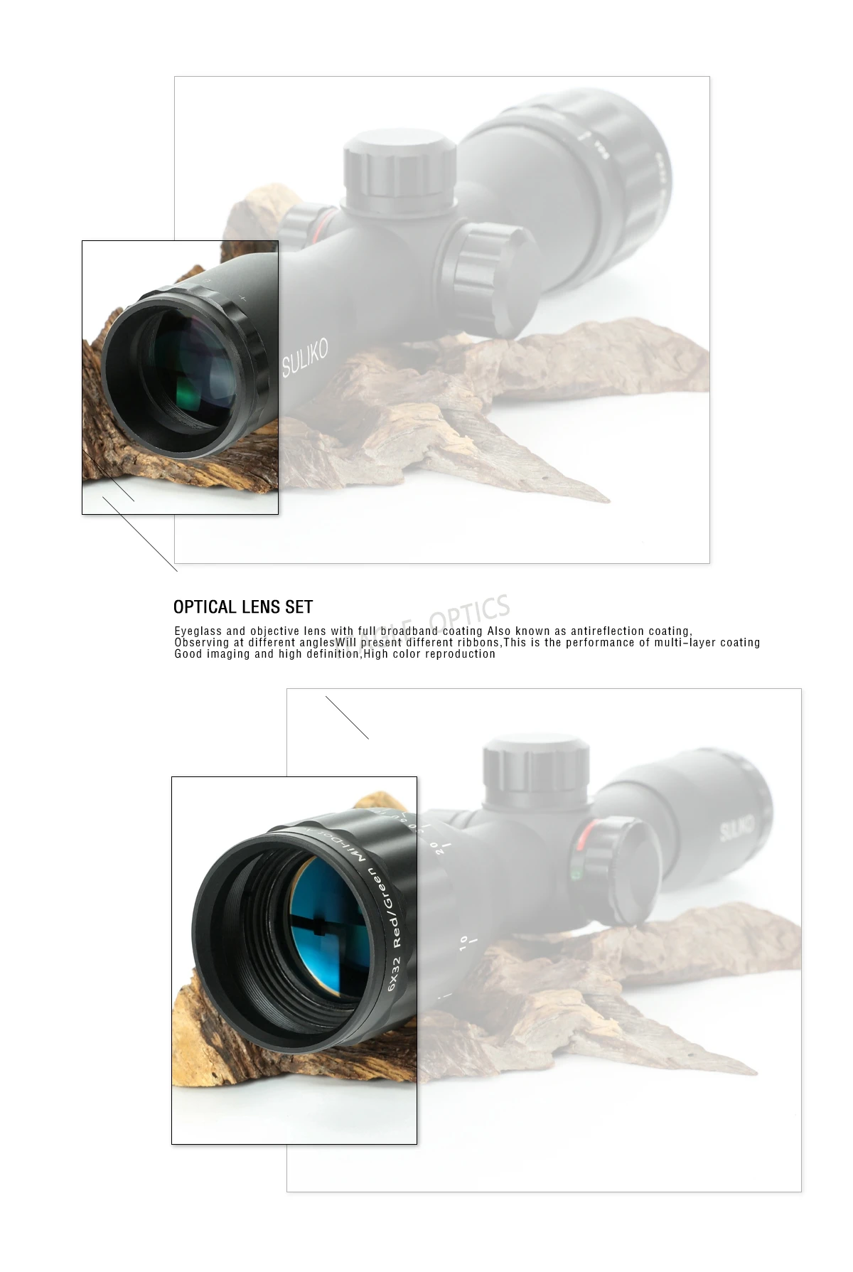 Оптический прицел Сулико 6X32AO oхота охотничий прицел с красным и зеленым светом прицел
