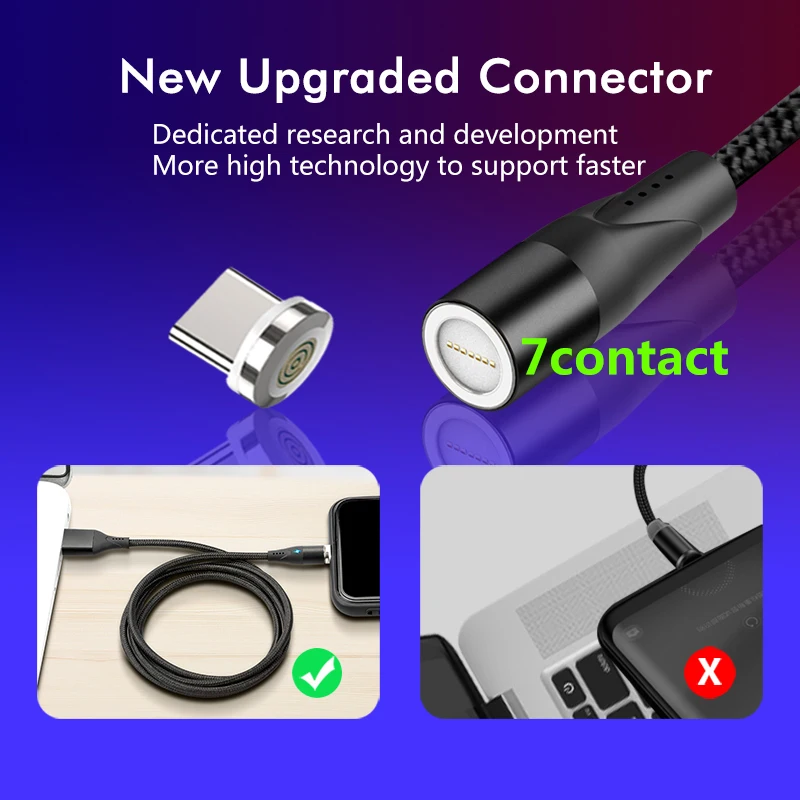 Магнитный USB кабель 3A Быстрая зарядка usb type C кабель Магнитный зарядный провод кабель для передачи данных для мобильного телефона