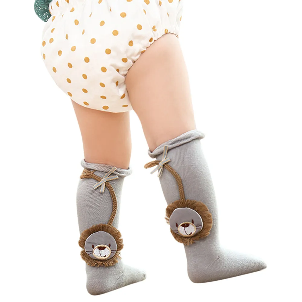 Kids Toddler Baby Girls Boys Cartoon Anti-Slip Knitted Long Socks Knee Socks