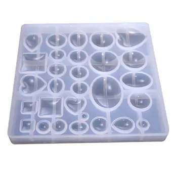 

Gem Jewelry Silicone Mold Oval Teardrop Square Heart Round Shapes, for Polymer Clay, Crafting, Resin Epoxy