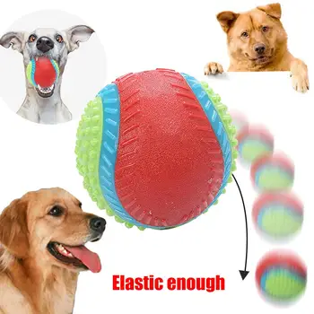 

1PC Pets Dog Puppy Squeaking Sound Toy Rubber Beef Flavor Ball Interactive Molar Squeaky Bite Chew Toys Pets Accessories