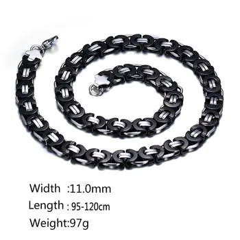 

FXM stainless steel L13 ip gold plated man 11mm wide 2 color Magnet stone steel gold color 95+25cm big chain for punk style