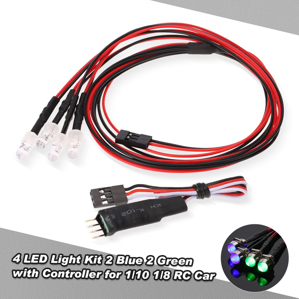 Комплект из 4 светодиодных ламп для радиоуправляемого автомобиля 1/10 1/8 Traxxas HSP Redcat