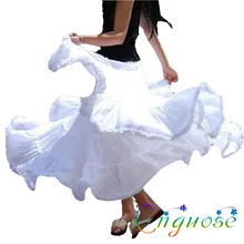 Весна Лето Повседневная Цыганская Бохо полный круг большой подол белый хлопок танец женские элегантные плиссированные макси юбки с женщин