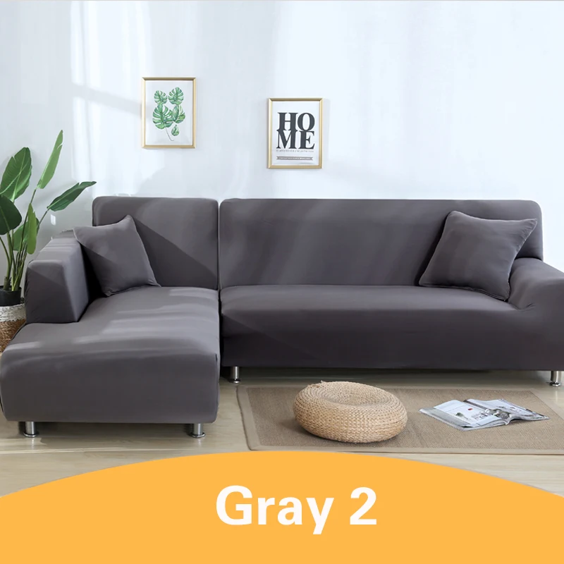 gray Сплошное волшебство Диван Крышка для гостиной RoomCorner секционный чехлов стоматологическое кресло крышка протектор 1/2/3/4 местный плотно Обёрточная бумага 2 шт - Цвет: gray