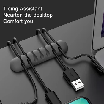 

Silicone USB Cable Winder Flexible Cable Management Clips Cable Holder For Mouse Headphone Earphone Headset Wire Cable Organizer