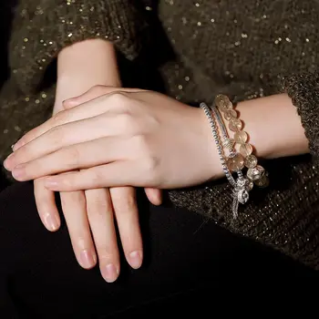 

S925 sterling silver crystal crystal bracelet tassel beads multi-circle lucky transport hand string female models popular
