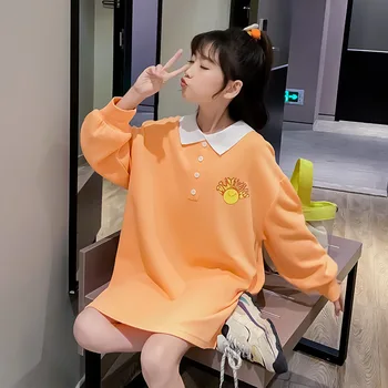 

Teen Girls Sweatshirt 2020 New Autumn Korean Children Clothing Fashion Kids Girls Casual Sweatshirt Cute Printed Loose Top 12 14