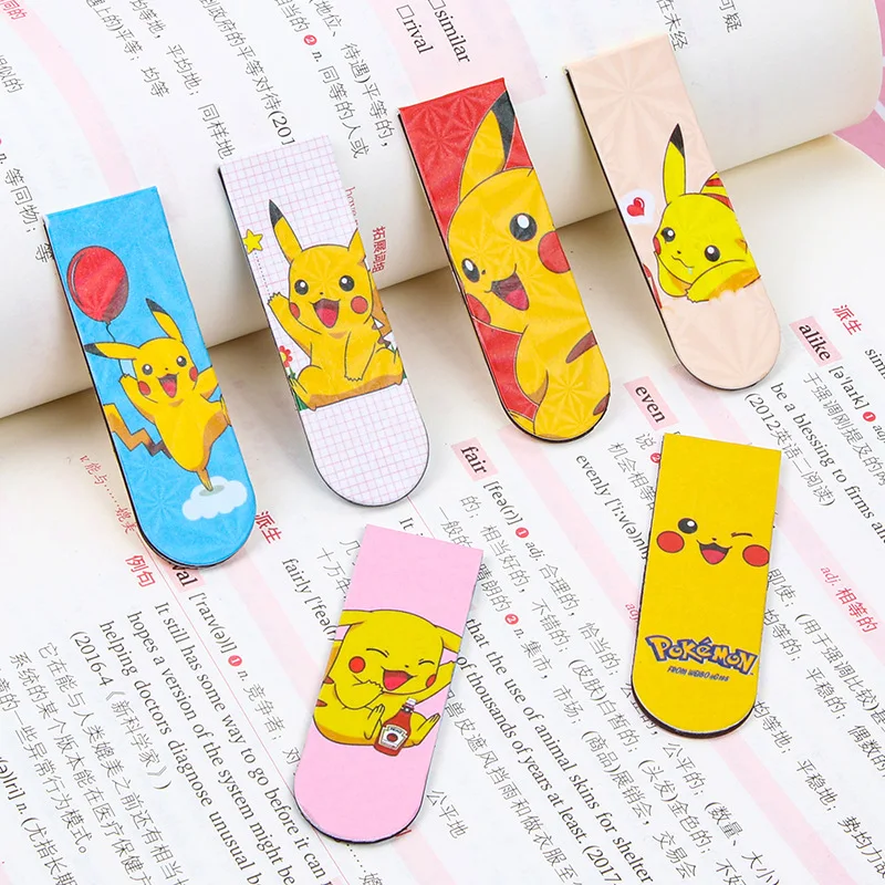 Pokemon Pikachu Anime Cartoon Cute Soft Magnet Book Holder Magnetic Bookmark Learning Gifts for Children | Игрушки и хобби