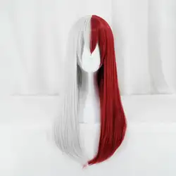My Hero Academy Todoroki Shoto длинный прямой парик для косплея женщин Genderbend Hair
