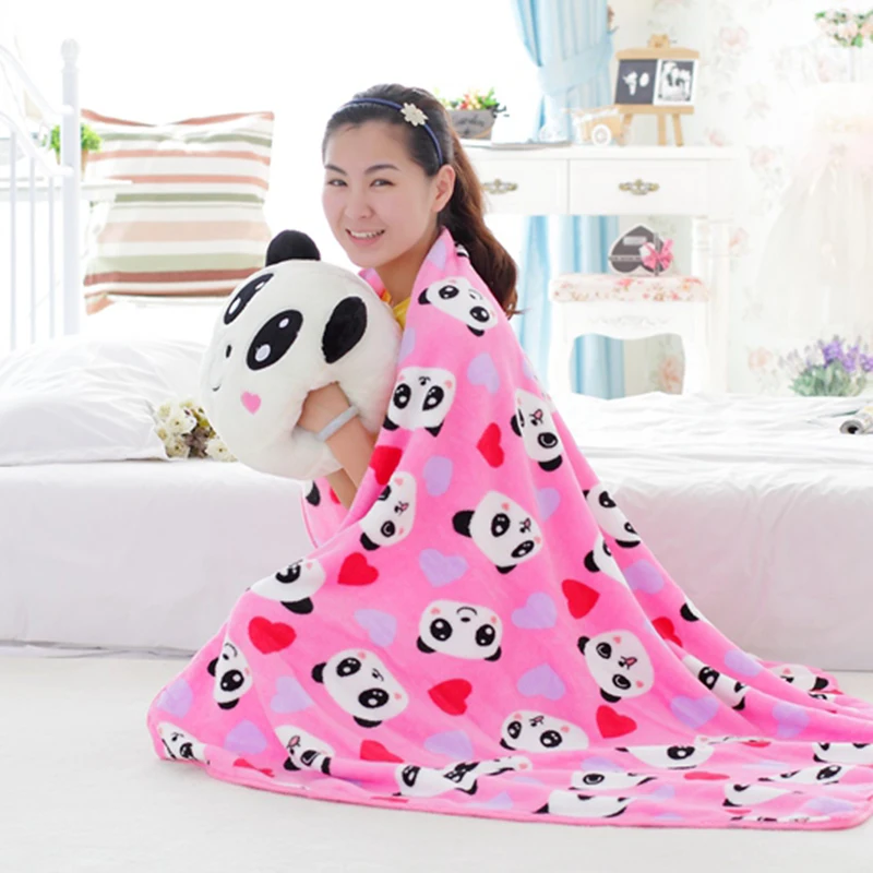 Мультфильм панда плюшевая подушка 3-в-1 Одеяло грелка для рук с украшением в виде животных детские дети мальчики девочки подушка для подушек для путешествий для чтения
