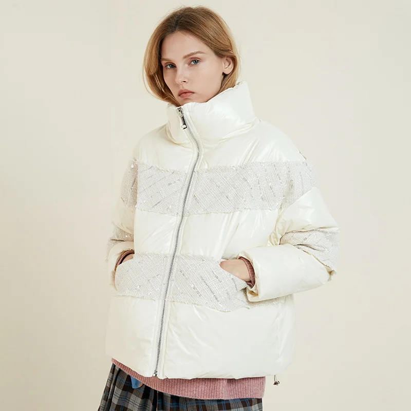 Retro Women's Winter Down Jacket Short Parkas 2020