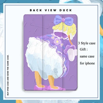 

Cute Purple Duck Smart Cover For iPad Pro 9.7 6th 7th 11 air 10.5 12.9 10.2 Mini4 5 2019 Tablet Case with or no pencil holder