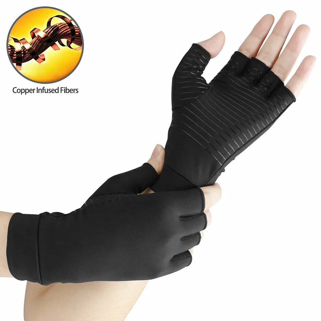 Унисекс 1 шт. перчатки волокна половина пальца сустава восстановление ежедневного здоровья компрессионные перчатки воздухопроницаемость