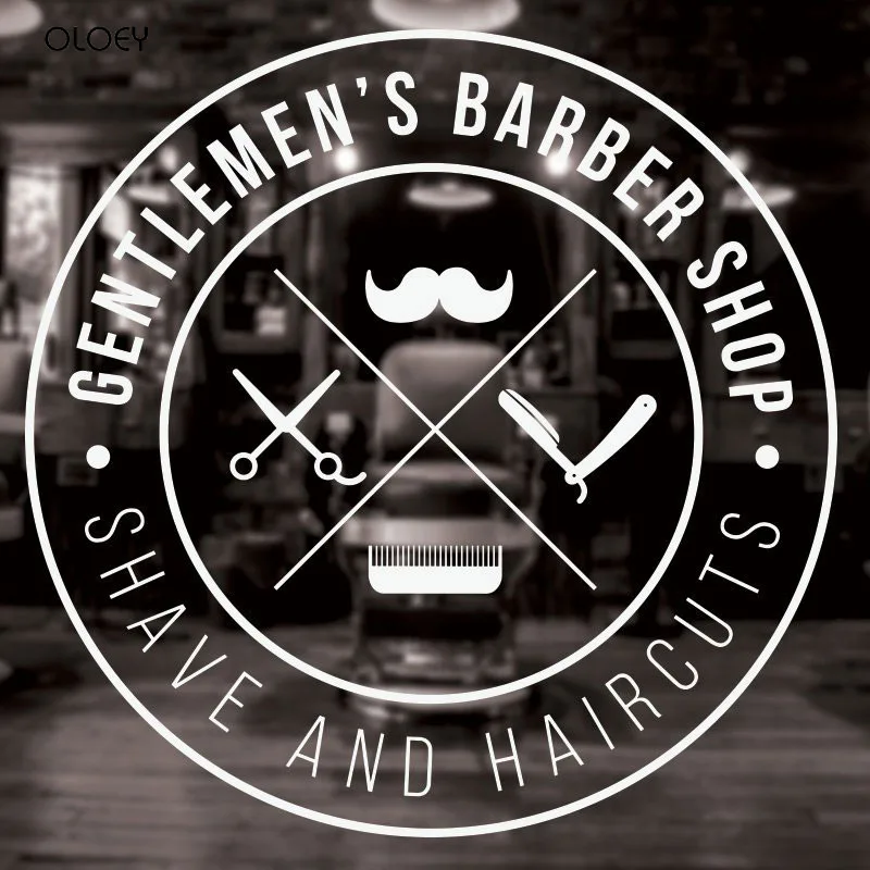 

Man Barber Shop Sticker Name Chop Bread Decal Haircut Shavers Posters Vinyl Wall Art Decals Decor Windows Decoration Mural 3W13.