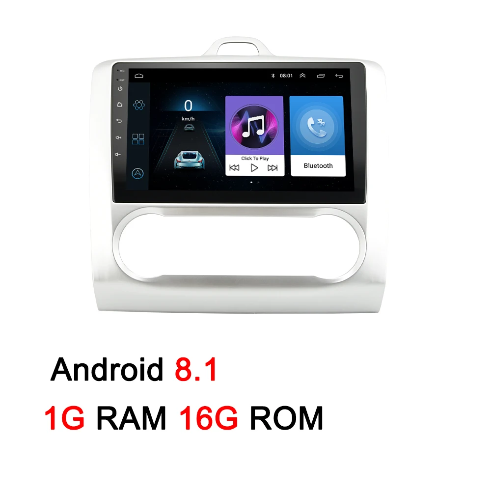 Navivox 2 Din Android 8,1/9,0 Автомобильный мультимедийный gps навигатор для Ford Focus 2 3 2004-2011 Exi MT с WiFi Автомобильный DVD Радио стерео - Цвет: MTK8227 Android 8.1