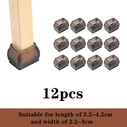 12 - Pack Silicone Non - Slip Chair Leg Caps with Felt Pads - Furniture Floor Protectors and Home Decor (C - black)