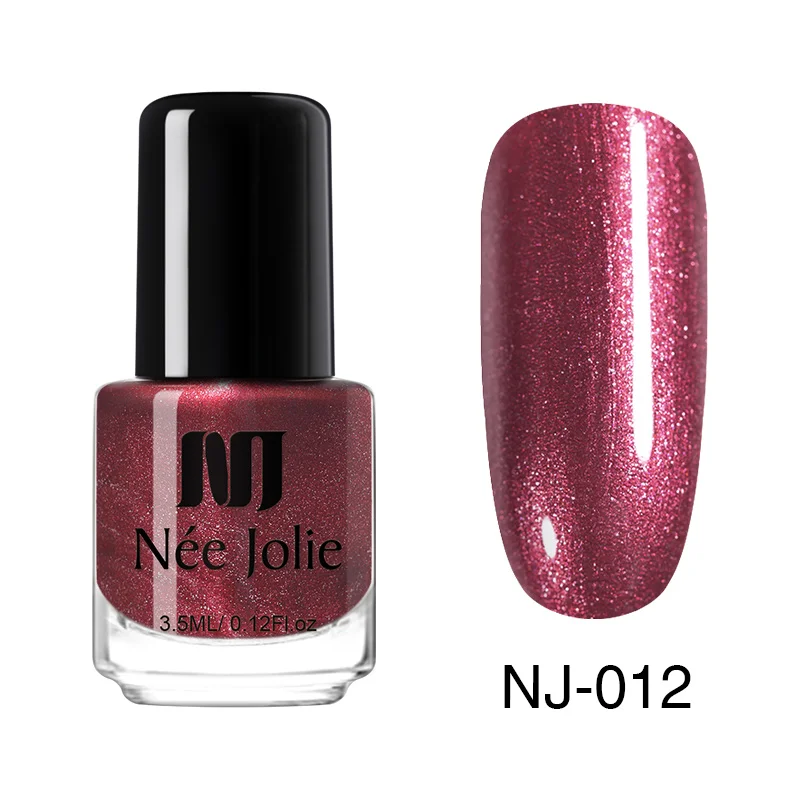 Glitter NJ-012 NEE JOLIE 3,5 мл Серебряный зеркальный лак для ногтей цвета розового золота прозрачный цвет 7,5 мл стойкий лак для ногтей Быстросохнущий лак для ногтей - Цвет: Glitter NJ-012