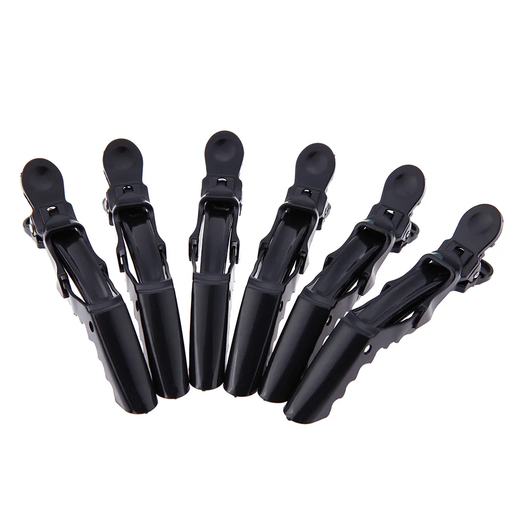 6Pcs Black 02 5, 6 штук в партии, Заколки для волос Pro черные волосы Накладные ресницы ресниц Макияж матовый Парикмахерская Секционирование зажимы крокодилы заколки Инструменты для укладки волос заколка зажим для волос инструмент для укладки волос - Цвет: 6Pcs Black 02