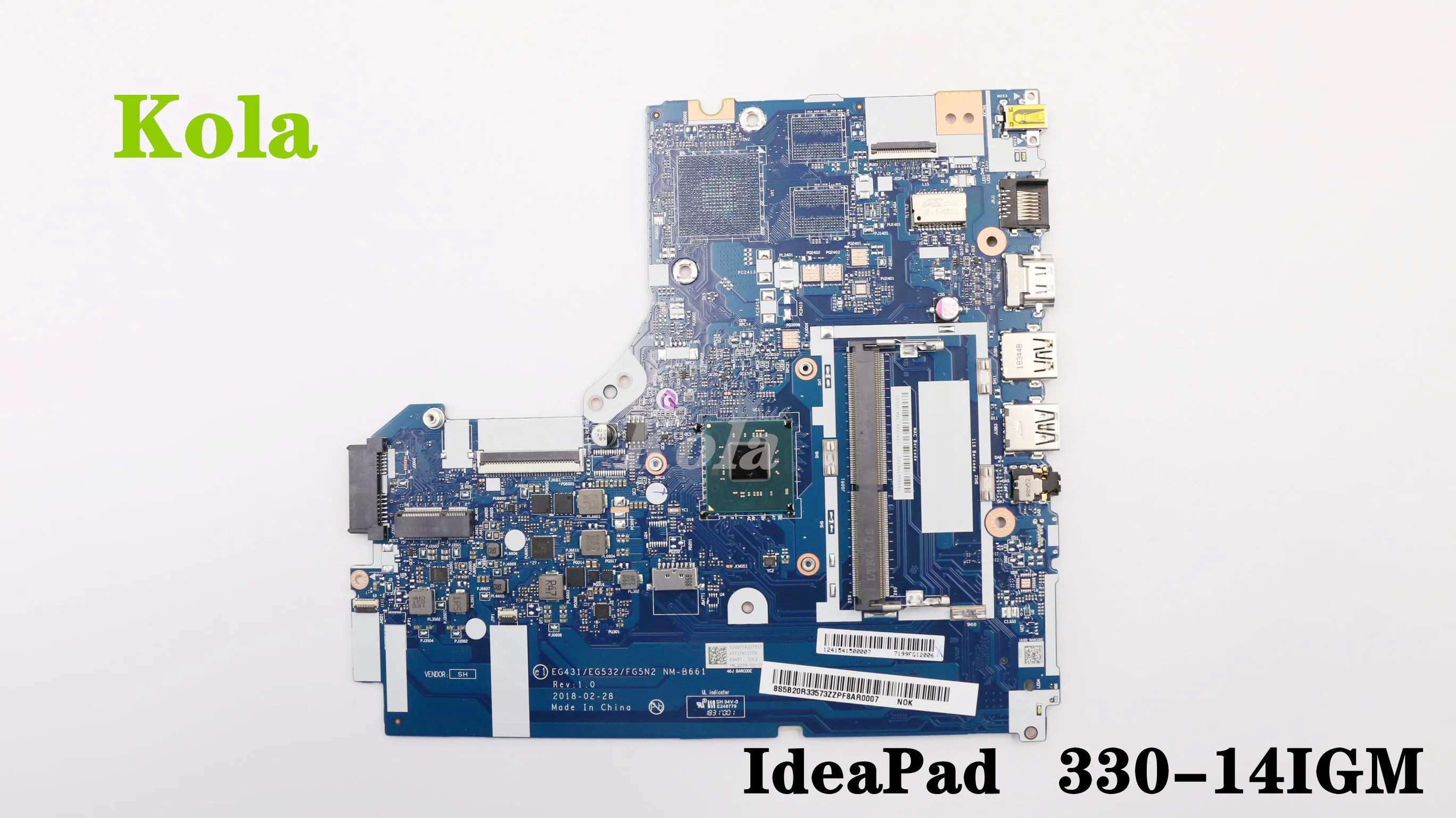 Placa base para ordenador portátil Lenovo ideaPad 330-14IGM, EG431, EG532, NM-B661, con CPU N4000/N4100, completamente probada, 100%