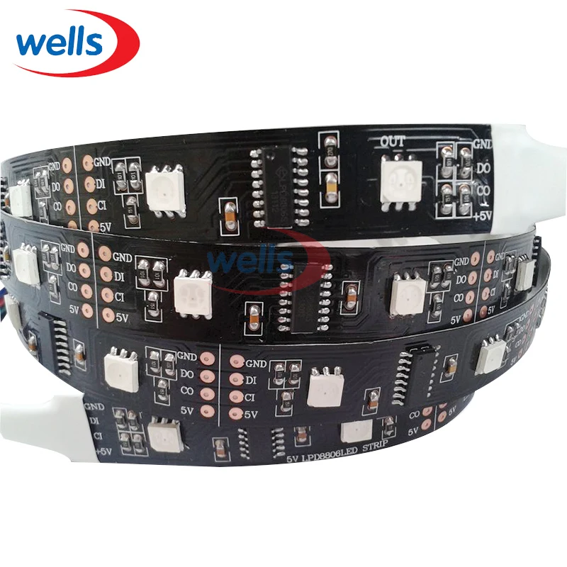 Wholesale 5M 32/48/52/60 LEDs/m Pixels LPD8806 IC Dream Color SMD 5050 LED Strip non-Waterproof Individual Addressable DC5V