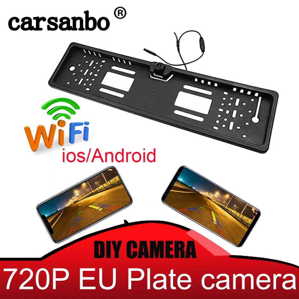 

WIFI Car Rear View / Front View Camera Wireless European Car License Plate Frame Reverse Camera for IOS Android Mobile Phone