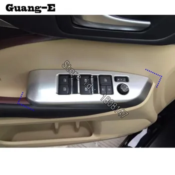 

For Toyota Highlander 2018 2019 2020 car sticker body armrest lift inner door Window glass switch panel cover trim frame 4pcs