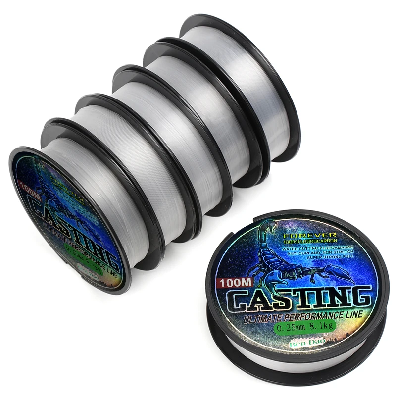 Super Strong Nylon Fishing Line Monofilament Fluorocarbon Coate line casting lure Carp Fishing Accessories 0.14mm-0.70mm fishing line fishing tackle 100m