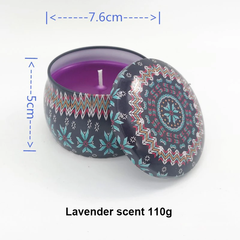 110g purple Подавление один большой живот Национальный Ветер свеча печать соевый воск конский рот железный горшок растение ароматические свечи домашний декор - Цвет: 110g purple