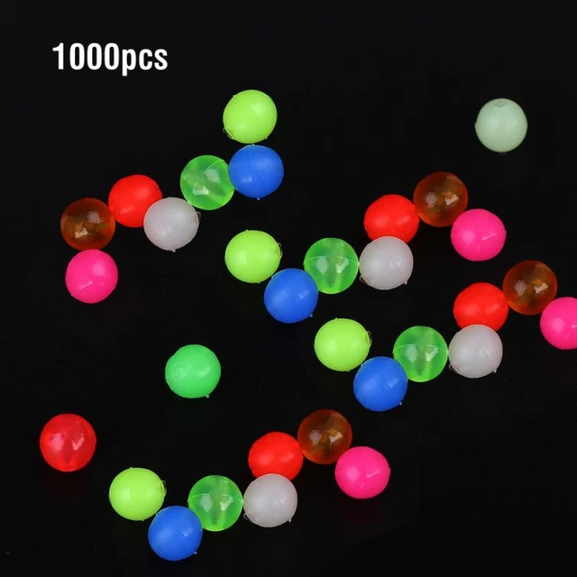 1000pcs Fishing Beads Assortment Set Soft Plastic Oval Round Fishing Bait  Eggs