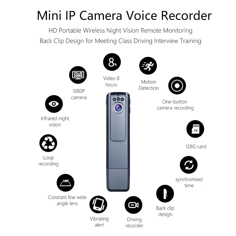 WiFi мини ip-камера диктофон, 1080P HD портативная камера ночного видения с датчиком движения, удаленный мониторинг